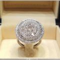 White sapphire round diamond ring Europe and the United States bride romantic engagement wedding ring jewelry. 