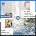 Self Adhesive Acrylic Mirror Square Shape, Flexible Plastic Mirror Sheets Wall Stickers, Frameless Small Wall Mirror, Non GLass Mirror, Wall mounted Sticky Mirror Gym Mirror. 
