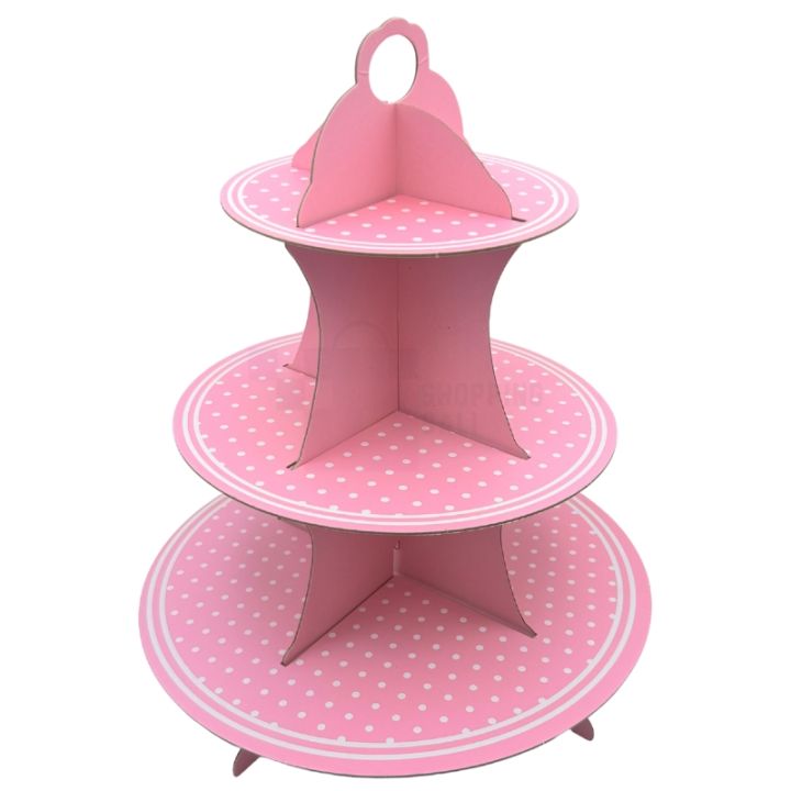 PINK POLKA DOT THEME CUPCAKE STAND 3 TIERS CUPCAKE STAND