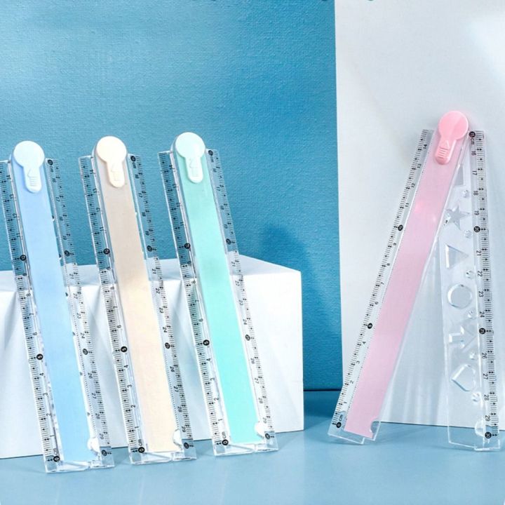 Multifunctional 30CM Foldable Ruler Foldable Easy Storage Straight Ruler Clear Scale Measuring Ruler School Office