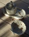 Jesmonite trio set of trinket tray, jewellery box and shell tray of gold flakes for jewellery storage and home decor from pinterest and aesthetic for room decor. 
