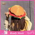 Trendygirl Ladies Hamburger Hat Stretchy Adults Universal Cheeseburger Shaped Cap. 