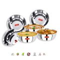 Heavy Round Katori Bowls Pyali Set Stainless Steel 5 inches. 