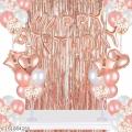 Happy Birthday Decoration Set: Birthday Foil, 30 Balloons, , 1 Stars or Hearts, 1 Curtain (6ft by 3.5ft) - Perfect for Birthday Themes, Boys & Girls Parties!. 