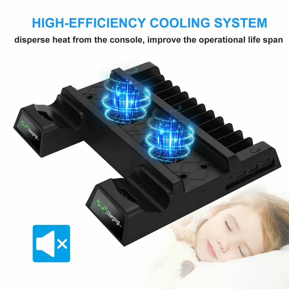 Cooling Fan For PS4 Dual Controller Charger Dock Station Slim