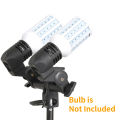 Double Head Photography Studio Light Fitting | E27 Socket Bulb Holder Flash Umbrella Bracket | Double Bulb Holder Umbrella | Double Bulb Umbrella Holder. 