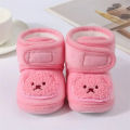 Thick Warm Baby Shoes Cute Bear Winter Coral Fleece Boy Girl First Walkers Soft Sole Plush Anti-Cold Baby Shoes. 