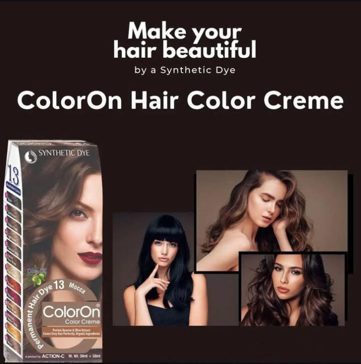 Color On Synthetic Dye Hair, Permanent Hair Color, 13No Mocca,Long-lasting Hair Color,Natural-Looking Hair Dye,Easy Application Hair Color,Gentle on Hair and Scalp