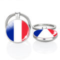 Grebest Key Ring Wear-resistant European Countries France Germany Nation Flag Keyring Keyholder. 