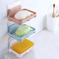 Self Draining Soap Dish, Self–Adhesive Soap Tray, Wall Mounted Waterfall Shower Soap Holder, Plastic Wall Mounted Soap Dish Drain Soap Tray HolderCoozico Magic Sticker Series Self-Adhesive Waterproof Kitchen Bathroom Soap Holder, Pack of 2 (Multicolor. 