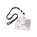 Deli Plastic Name badge Horizontal with String - Beige and Grey. 