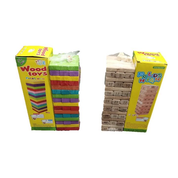 Jenga%20Wooden%20Blocks%20Number%20and%20Multicolor%2054%20Blocks%20with%204%20Dice%20Stacking%20Tumbling%20Tower%20-%20Large%20Size%20Tower%20-%20Image%202