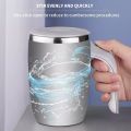 Stainless Steel Self Stirring Mug, 380ml Electric Automatic Magnetic Stirring Coffee Cup, Electric Stainless Steel Self Mixing Coffee Cup, Mixing Cup, Protein Shaker. 