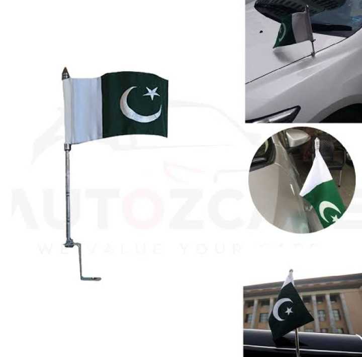 Car Flag Rod With Flag (Screw) | Flag Rod With Pakistan Flag High ...