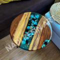 epoxy resin coffee table with metal legs outdoor table wooden round table. 