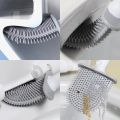 Silicone Toilet Brush Head Toilet Brush Leak-Proof Base Convenient Sanitary Brush Head Storage Cover Toilet Cleaning Brush. 