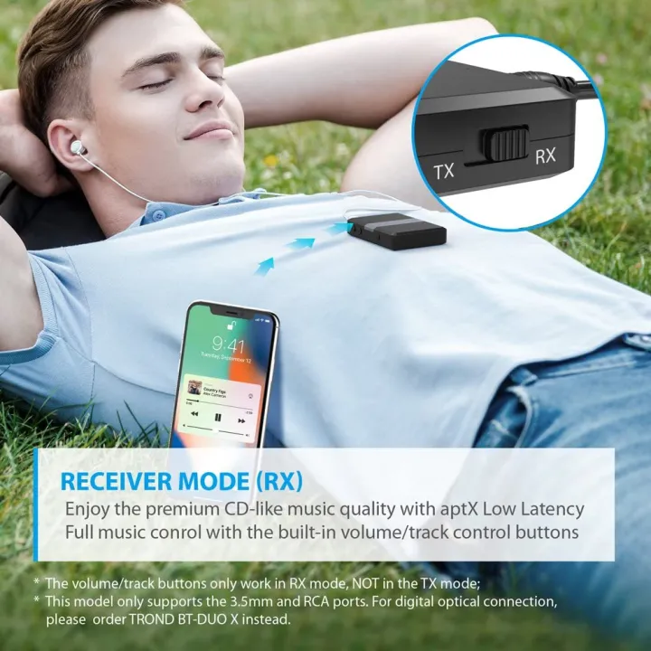 TROND%20Bluetooth%20Transmitter%20Receiver%205.0,%202-in-1%20Wireless%203.5mm%20Audio%20Adapter,%20AptX%20Low%20Latency,%20Smart%20Codec%20Indicator,%202%20Devices%20Simultaneously,%20for%20TV,%20Home%20Sound%20System%20-%20Image%207