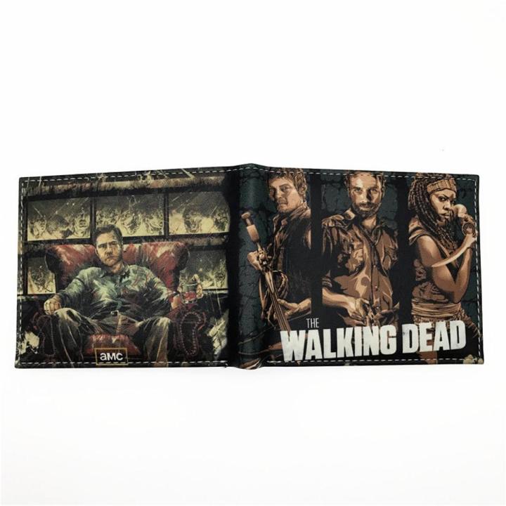 【happy one】New Wallet The Walking Dead Short Wallets With Card Holder Holder Men And Women Purse Cartoon Dollar Price