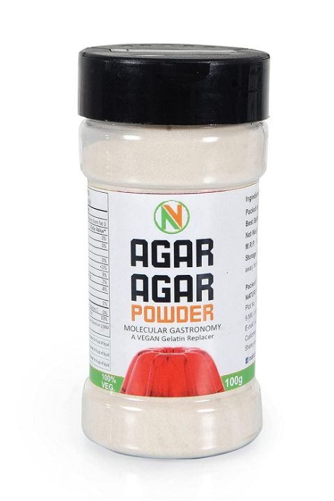 NatureVit Agar Agar Powder 100g [Vegetarian Gelatin Alternative, Plant-Based Product, Perfect for Making Jelly]