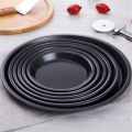 Non-stick Pizza Pan, Round Premium Bakeware, Black Easy Baking [1 piece only] Plate Pan Cook Pizza Pizza Pan Set Nonstick Pizza Pan Set Durable, high quality non stick coating High Temperature Resistance 6",7",8",9",10",11",12", 13" ,14" inch. 