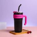800ml Insulated Stainless Steel Travel Mug with Handle & Straw – Double Wall Vacuum Coffee Tumbler with Lid for Home, Office & Outdoor Use. 