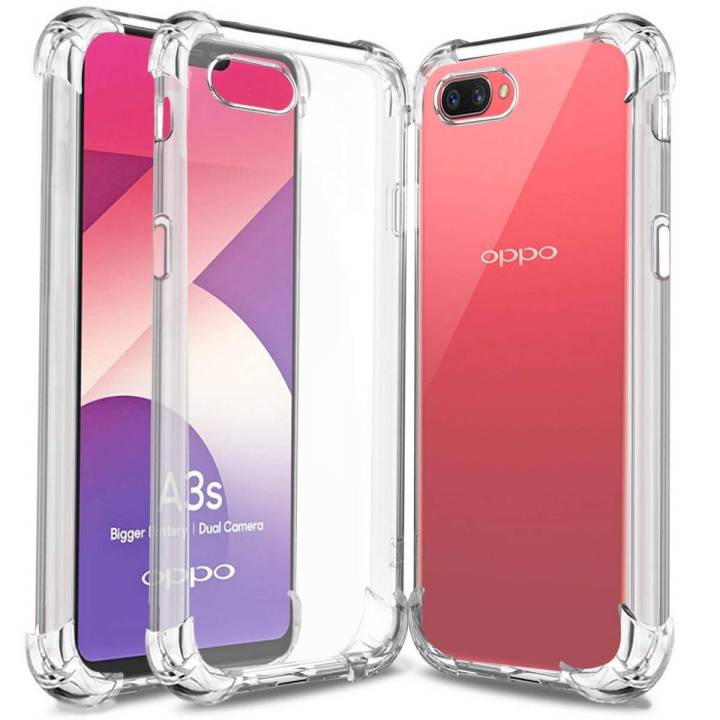 Oppo A3S Soft Anti Shock Transparent Back Cover