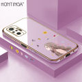 Hontinga for Redmi Note 10 Pro / Note 10 Pro Max Back Cover Luxury 6D Plating Sunshine Girl Side Pattern Case Soft Silicone Square Phone Cases. 