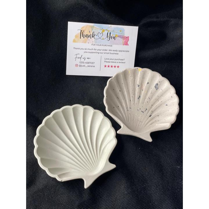 2 pc Ceramic Shell Trinket Tray, Shell Tray, Customise Shell Trinket Tray, Ceramic Tray, Shell Jewelry Tray
