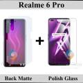 Realme 6 Pro Tempered Glass Screen Protector Polish Glass + Back Matte Protector Soft Skin Sheet Soft Film Protector For Realme 6 Pro. 