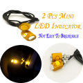 2 Pcs Mini LED indicators | Universal Motorbike Fancy Design LED Small Light accessories for number plates Screw, Indicator, long life waterproof unbreakable in accident (Yellow). 
