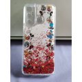 For Infinix Hot 11 Back Cover Water Glitter Shiny Soft Silicon with free pop socket Case for Girls. 