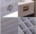 Jewelry Storage Organizer Velvet Drawer Tray Acrylic Jewelry Box Display Holder Case for Necklace Earring Bracelet Watch (beige, white, pink, black with lid) / Jewelry Box, 3 Grids Women's Jewelry Organizer, Velvet Jewelry Organizer. 
