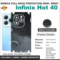 infinix hot 40 / 40Pro FULL BACK 360 premium Protection Skin Wrap full cover Premium Quality back sheet wrap. 