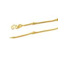 Genuine 24k Yellow Gold Necklace For Women Water Wave Chain Snake Bone/Round Bead/O Chain 45cm Necklace Pendant Fine Jewelry. 