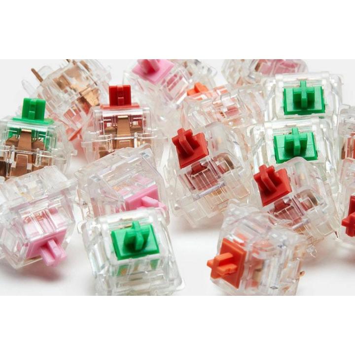 10Pcs/Pack Everglide Transparent Flagship Mechanical Keyboard Switch Sakura Pink/ Emerald Green/ Coral Red/ Amber Orange Shaft