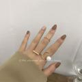 New Simple Golden Color Small Pearl Adjustable Opening C Shape  Pearl Moon Rings for Women Fashion Jewelry Gifts. 
