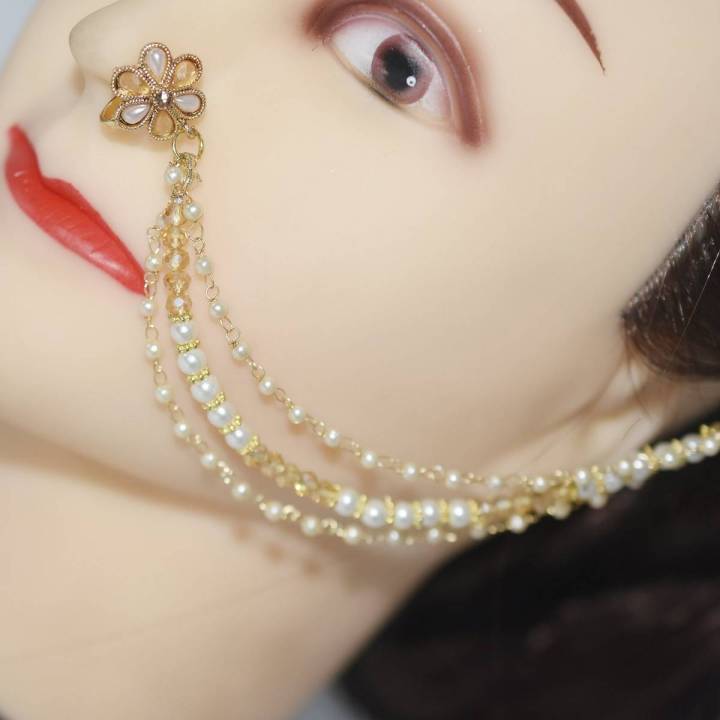 Antique gold Indian Nose Chain Nath