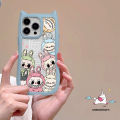 Trendy Cartoon Pop Mart Labubu Fun Doodle Case Compatible for IPhone 16 14 12 15 13 11 Pro Max 11 14 16 12 15 Pro Transparent Luxury Bracelet Cute Cat Ear 2 in 1 Acrylic Soft Case. 