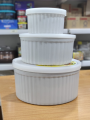 Icon Food Container Set - Microwave Safe, Freezer Friendly, BPA Free - 3 Pieces (350ml, 850ml, 1800ml). 