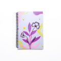 Purple Pink Floral Spiral Notebook | Lined Pages | Softcover A5 Notebook. 