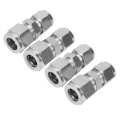 Double Ferrule Reducer Straight 4Pcs Stainless Steel Compression Fitting Double‑Ferrule Tube Adapter for Pipe. 