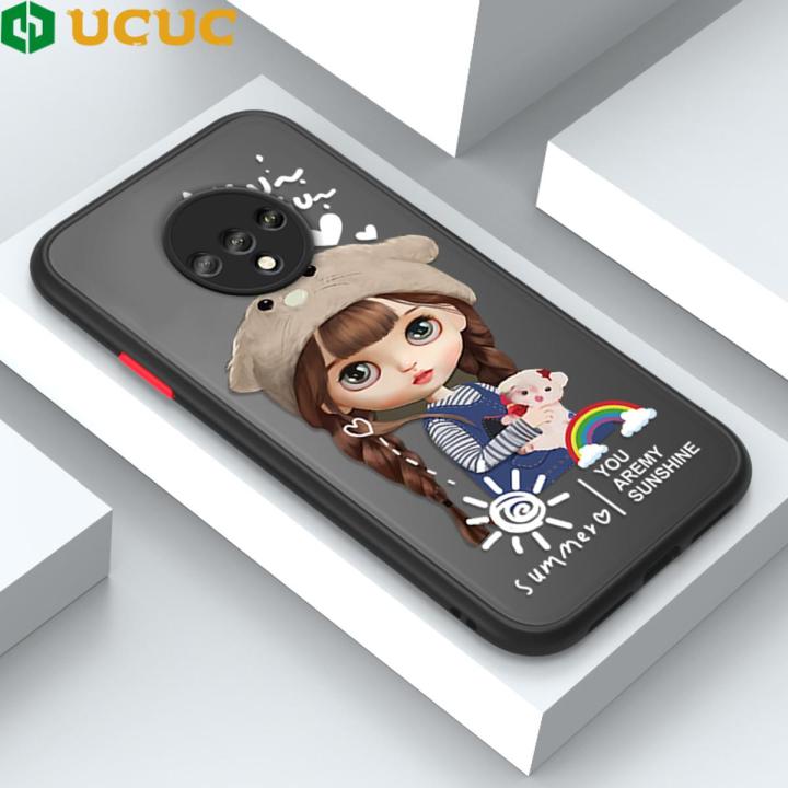 UCUC for OnePlus 7T Back Cover Rainbow Lovely Girls Frosted