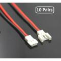 10 Pairs- 2 Wires Plug 1S 2 Pins Mirco Model 3.7V Battery Connector. 