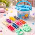 10pcs Colorful Soft Modeling Clay Dough Bucket with 2 Mold. 