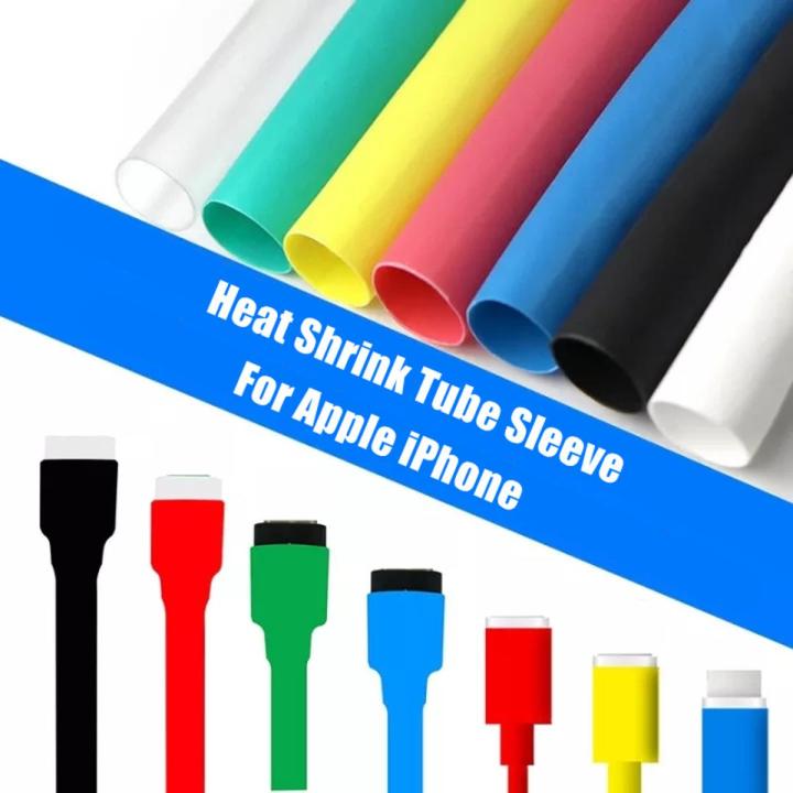 1M/Roll Heat Shrink Tube Sleeve- For Apple iPhone 6 7 8 X XR iPhone 13 12Pro iPad Cable Protector -USB Charger Cord Wrap 6mm