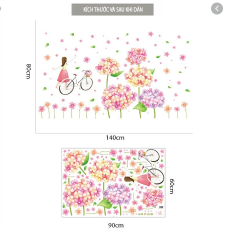 XL8215%20cute%20flowers%20bicycle%20girl%20wall%20stickers%20for%20kids%20rooms%20nursery%20baby%20bedroom%20children%20art%20wall%20decals%20home%20decorations%20-%20Image%209