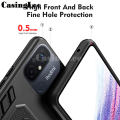 For Redmi 12C case Hidden bracket with hard armor full protection case For Mi Xiaomi Redmi 12C Back cover. 