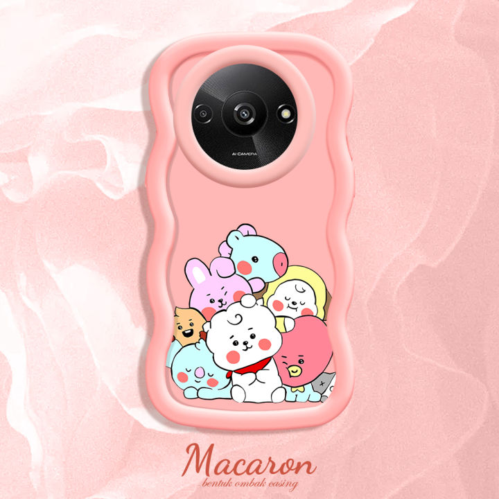 BILI for Redmi A3 A3x Back Cover BTS Doll Pattern Design Wavy Soft Silicone Mobile Phone Covers