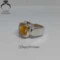 Pukhraj Stone Ring , Yellow Pukhraj Stone Ring , 925 Sterling Silver Yellow Pukhraj Gemstone Ring. 