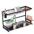 Over The Sink Dish Drying Rack - Adjustable Dish Drainer Shelf - Countertop Space Saver Display Stand Tableware Drainer. 